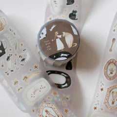 Loidesign Forest Witch & Cats Gold Foil Die-Cut Holographic PET Tape