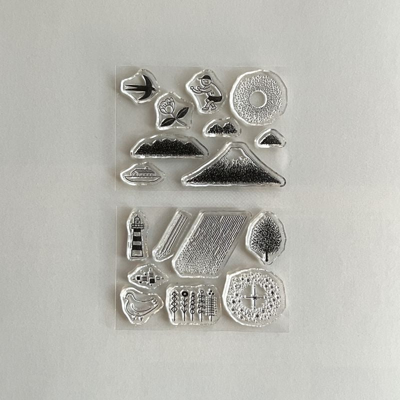 Mizushima x shunshun JIZAI Clear Stamp box set -  Scenery