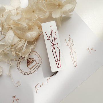 Hankodori original rubber stamp - flower vase