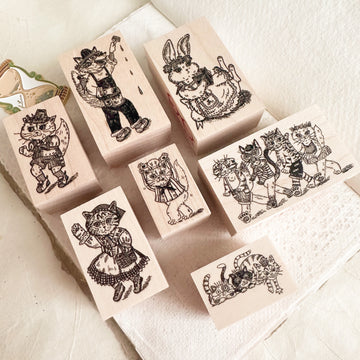 Akamegane animal party rubber stamps
