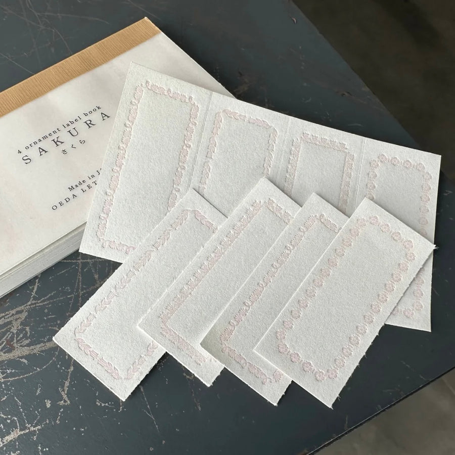 Oeda letterpress 4 ORNAMENT LABEL BOOK(limited order - [sakura / mizuasagi]