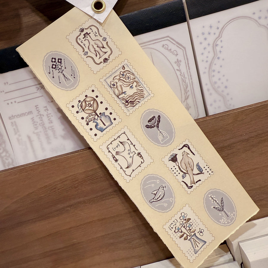 Misshoegg Blue Stamp print on stickers (2/sheet)
