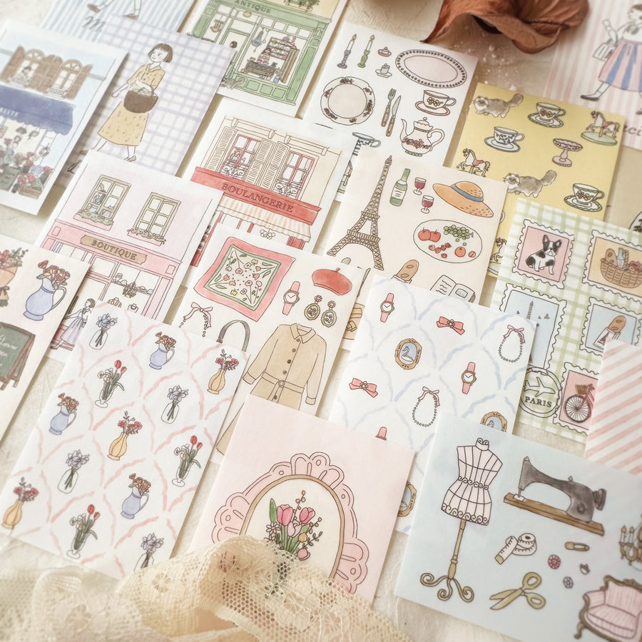 Furukawashiko washi deco stickers - antique