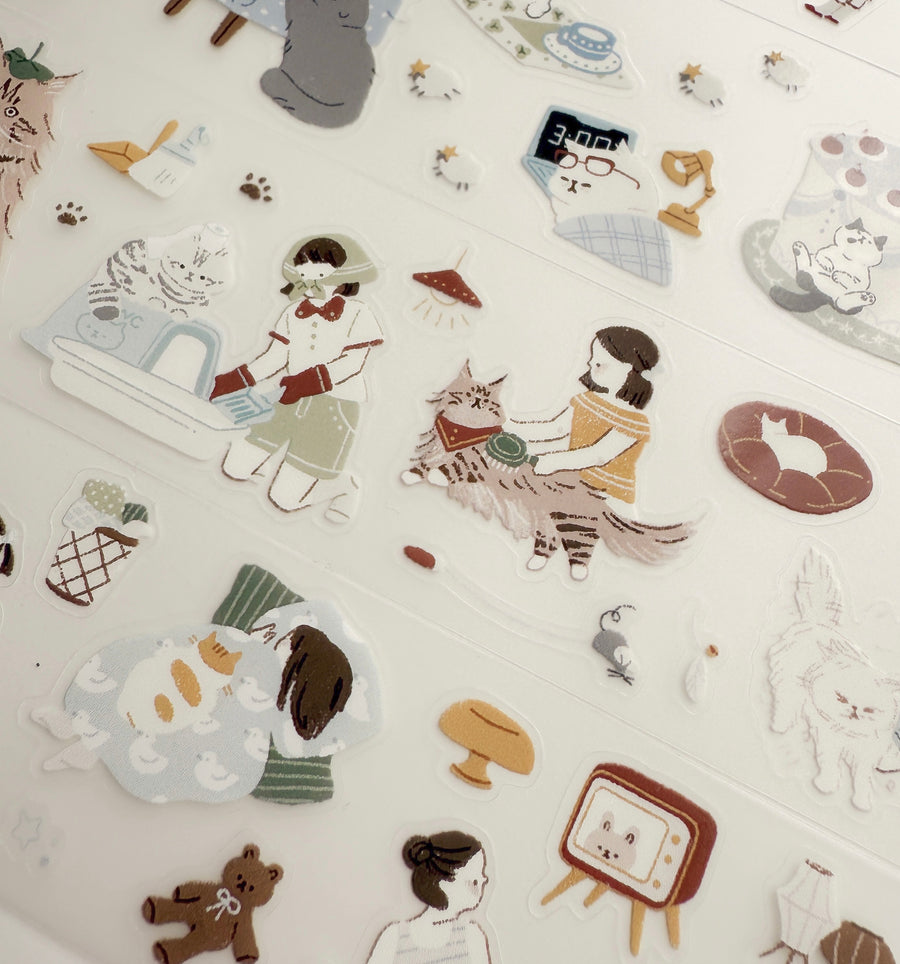 Lazy home “ Cat is the god, not you” kiss cut pet tape