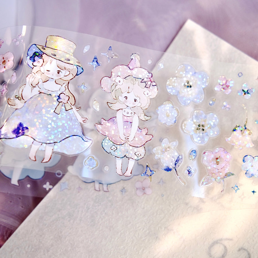 Freckles Tea Vol. 4 little flower fairy galaxy foil kiss cut pet tape