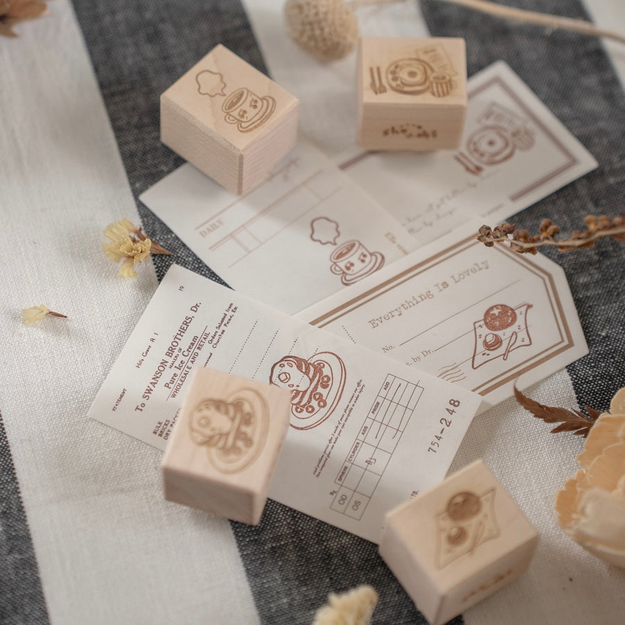 Shō Littlehappiness rubber stamp set - tea time