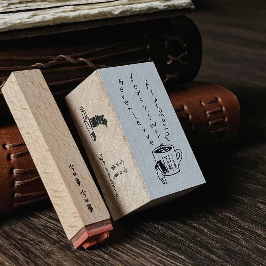 Yamadoro “Messages from life” Rubber Stamp set - Never leave today’s work for tomorrow
