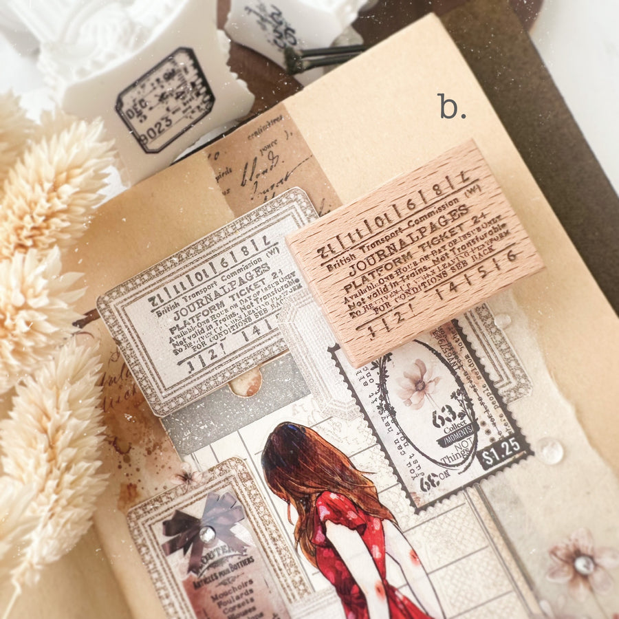 Journal Pages rubber stamps - ticket