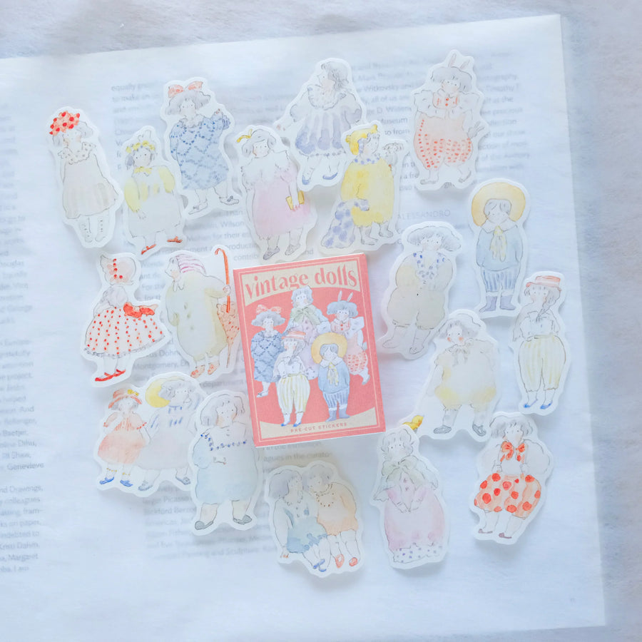 Dodolulu flake sticker matchbox 08 - vintage dolls