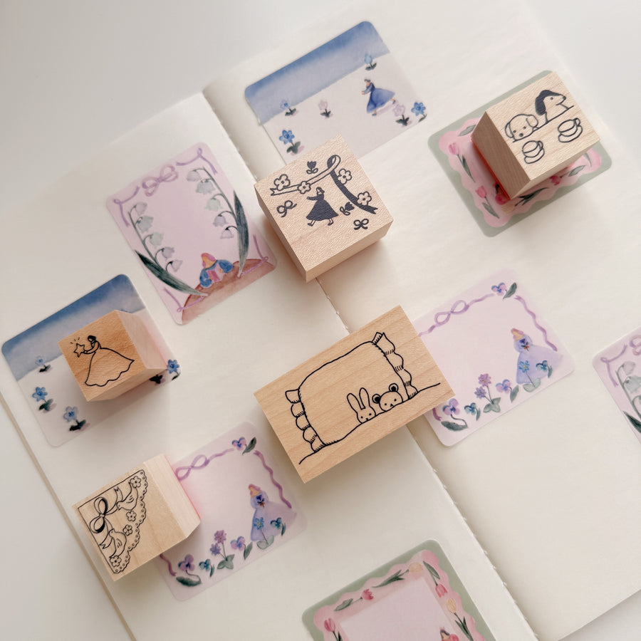 Kin.iro.hitode rubber stamp - girls decoration corner