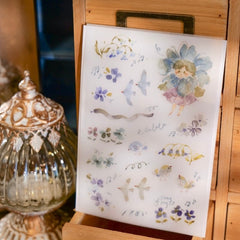 Meow Illustration flower girl print on sticker - Bamboo