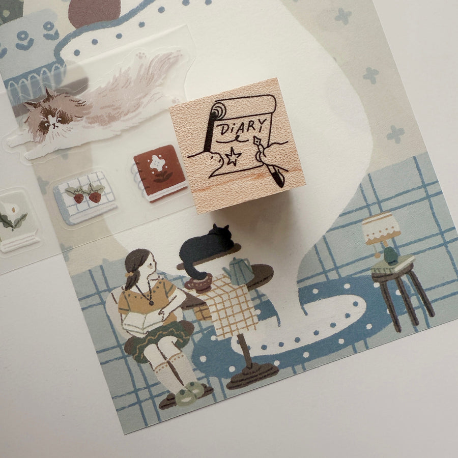 Lazy home - cat’s paws rubber stamps
