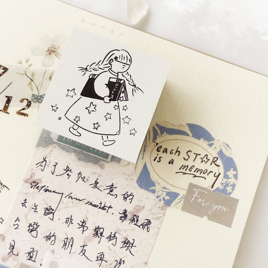 Journal pages x rabch.jpg rubber stamps - Starry Voyage