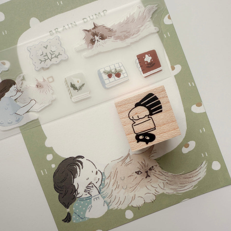 Lazy home - cat’s paws rubber stamps