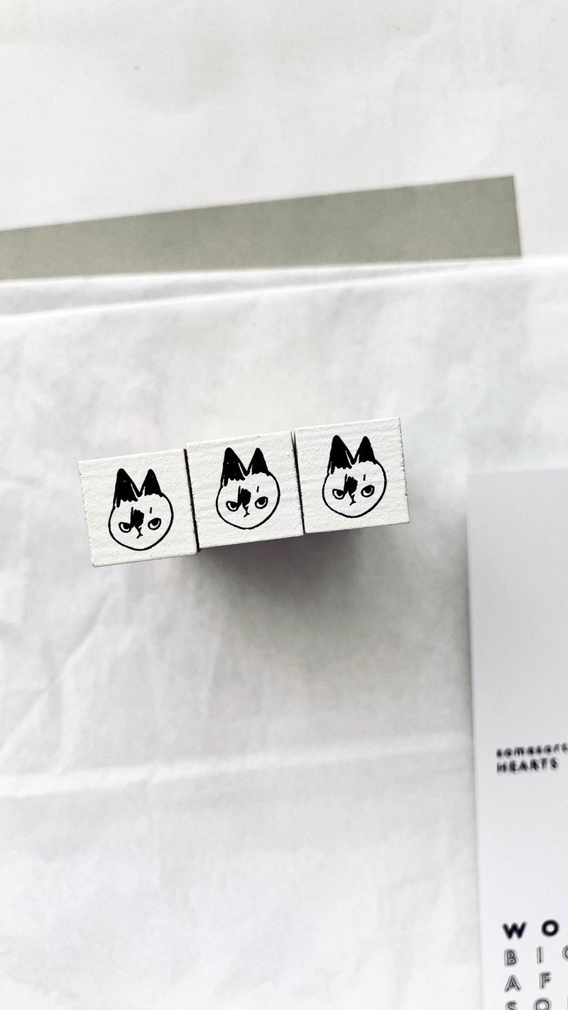 somesortoffern NEKO NEKO! Little black cat rubber stamps（long handle)