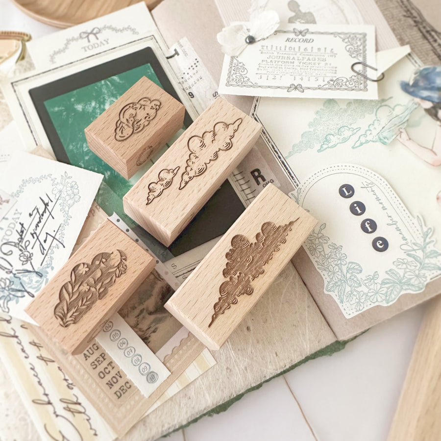 Journal Pages rubber stamp set - Clouds on the horizon