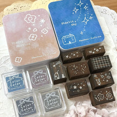 63penhouse x hairmo rubber stamp tin box set - Starlit Sky/ Starry Murmurs