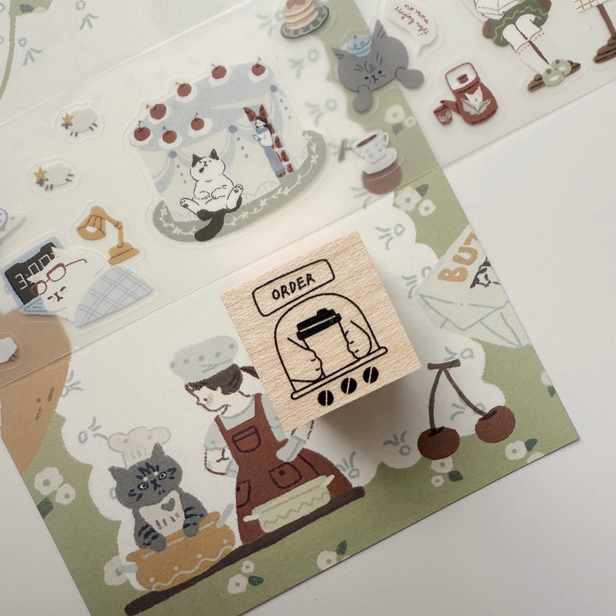 Lazy home - cat’s paws rubber stamps