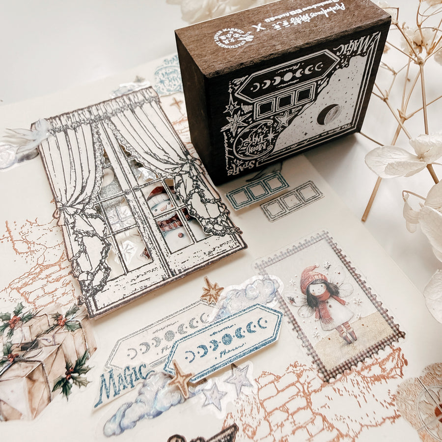 Stationerylovermarket x Asakodraws Rubber Stamp - Midnight Journal Atelier