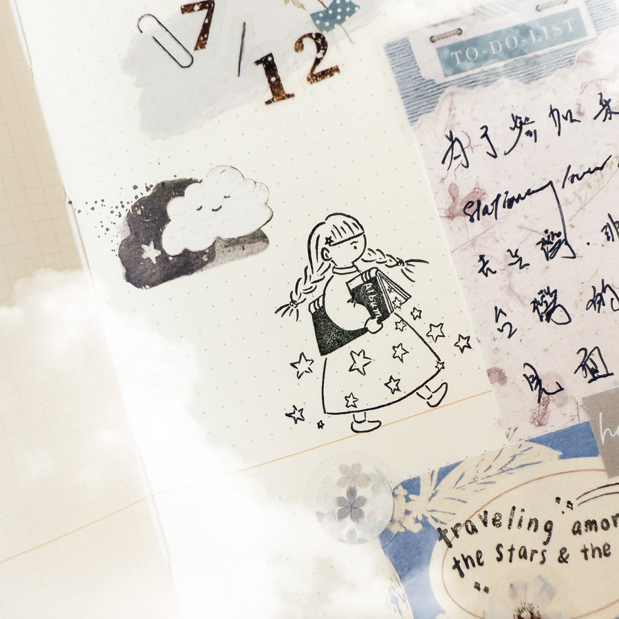 Journal pages x rabch.jpg rubber stamps - Starry Voyage