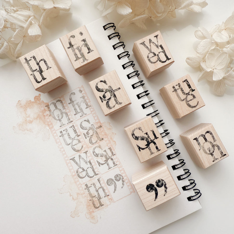 Journal pages rubber stamp set - weekly moments