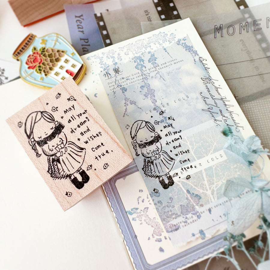 Kubominoki winter Girl Rubber Stamps
