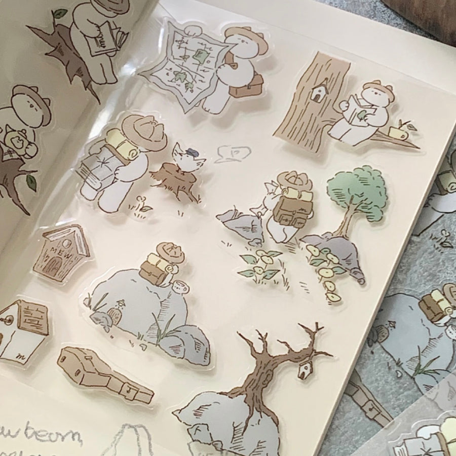 mewmewbeam transparent sticker sheet - Scenery along the way