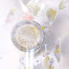 Dodolulu Foil Pre-cut Clear Sticker Roll - Doremi - Nestled in Green
