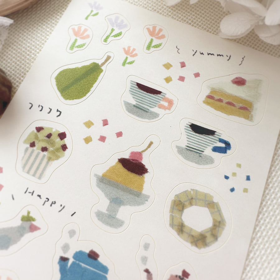 Miki Tamura matte sticker - tea time