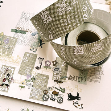 Misshoegg specks of green label sticker