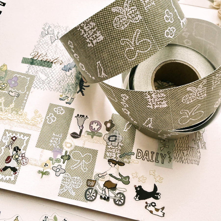 Misshoegg specks of green label sticker