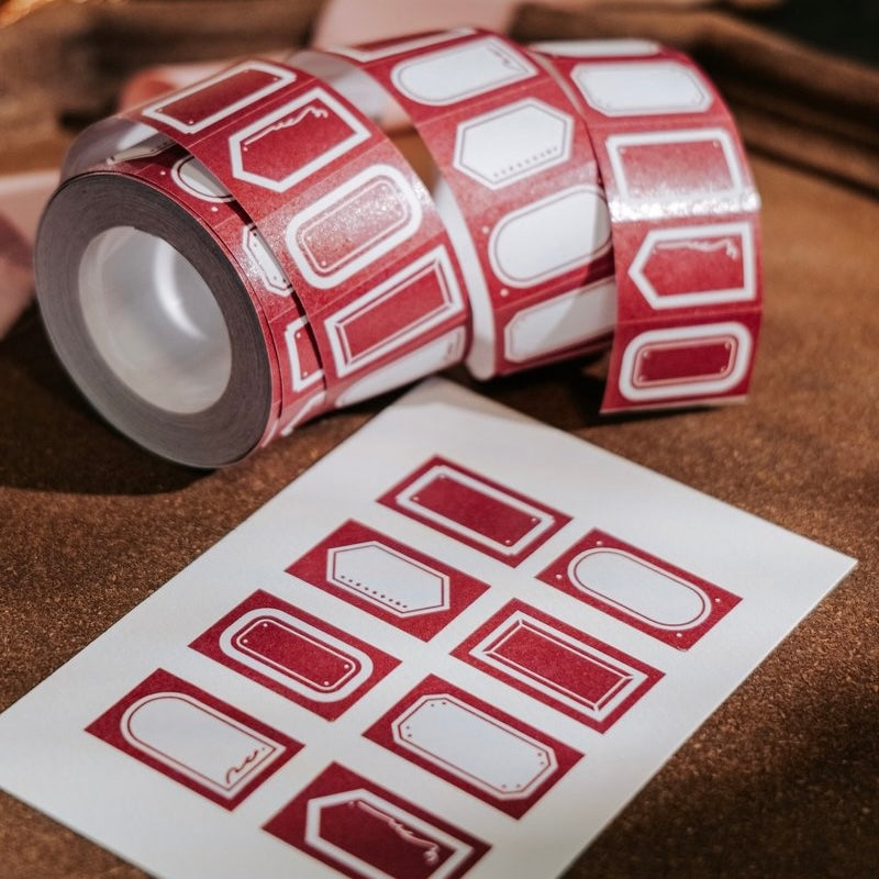 Meow Illustration label sticker roll - Garnet