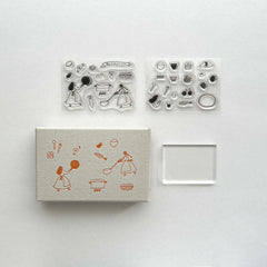 Mizushima x necktie JIZAI Clear Stamp box set -  daily meals