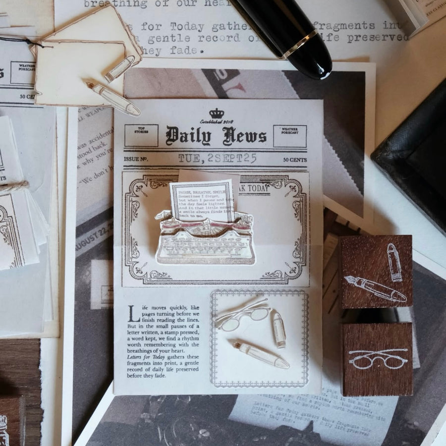 Jieyanow Atelier letters for today rubber stamps
