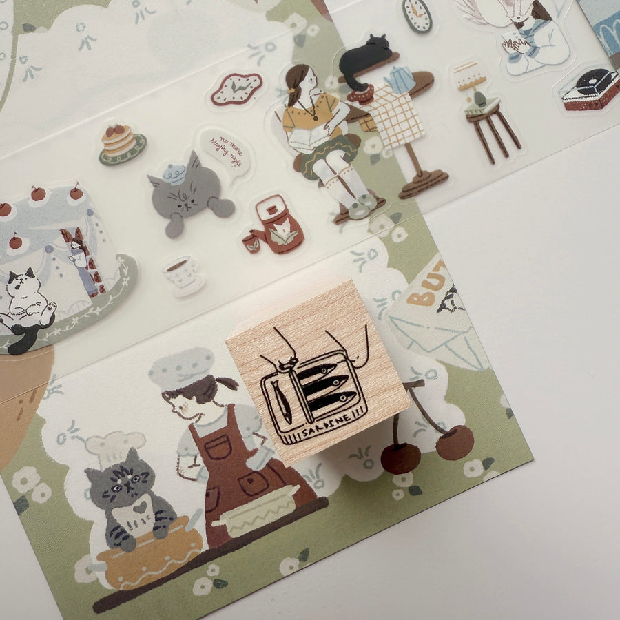 Lazy home - cat’s paws rubber stamps
