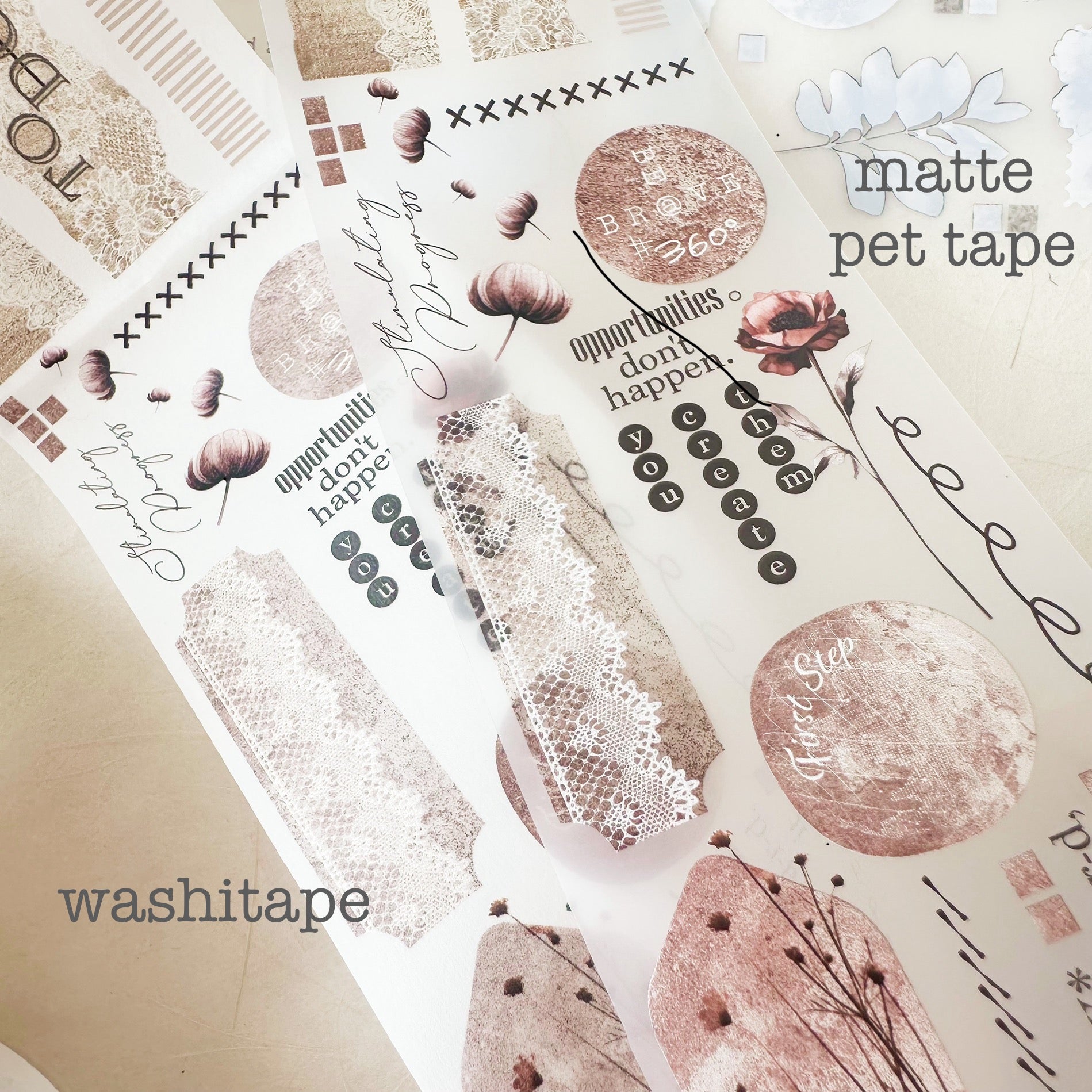 Journal Pages pet tape/ washi tape - rhythm of life