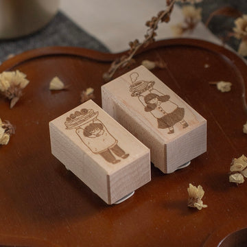 Shō Littlehappiness rubber stamp - strawberry shortcake & Coffee Girl
