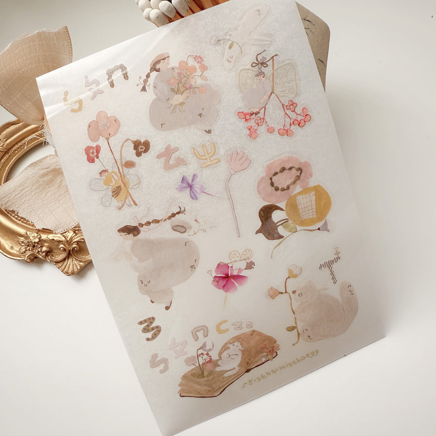 Misshoegg Phonetic Garden print on stickers (2/sheet)