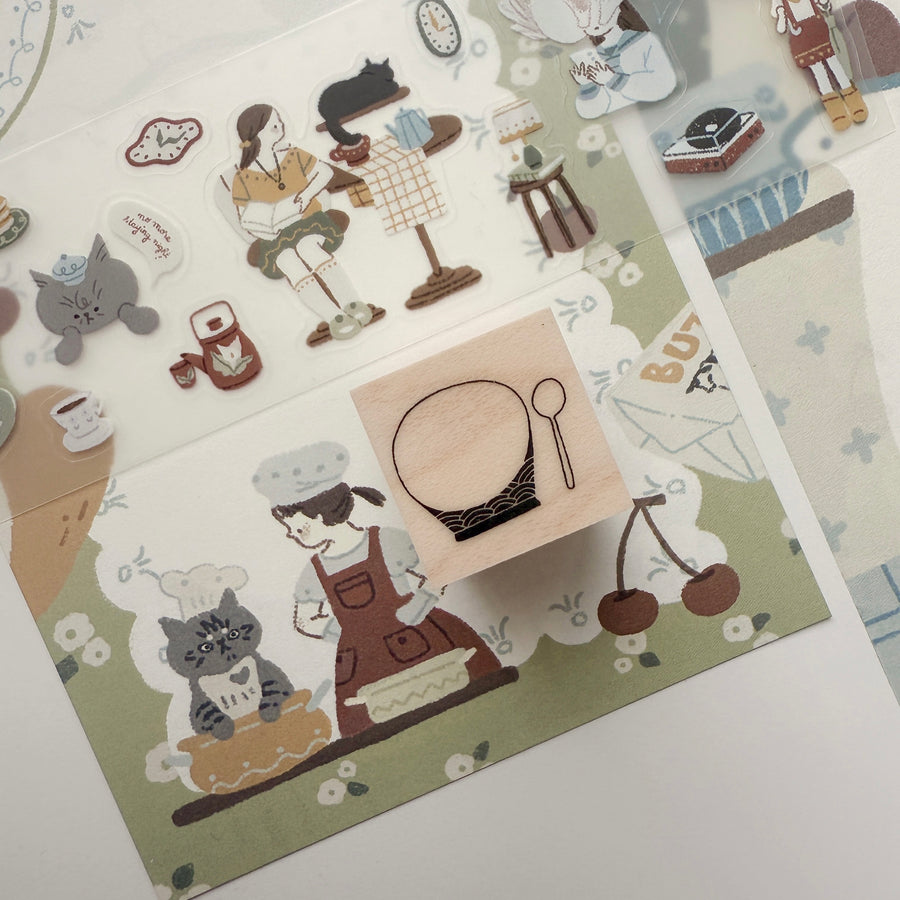 Lazy home - cat’s paws rubber stamps