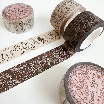 A kind of café 什物 PoeticSketch & Flower Doodle limited edition washi tape