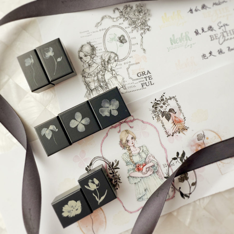 Journal pages rubber stamps- Floral whispers