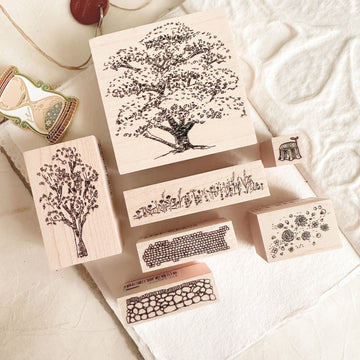 Akamegane Village by the Oaktree rubber stamps