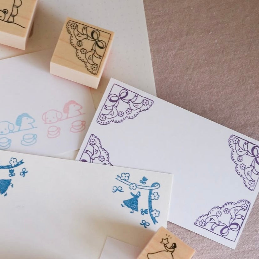 Kin.iro.hitode rubber stamp - girls decoration corner