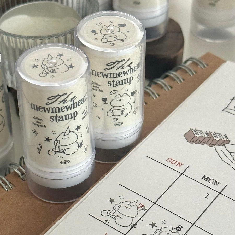 mewmewbeam vintage selfinking stamp