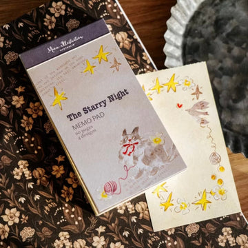 Meow Illustration The Starry Night Memo pad