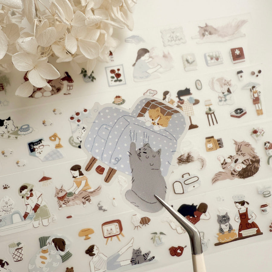Lazy home “ Cat is the god, not you” kiss cut pet tape