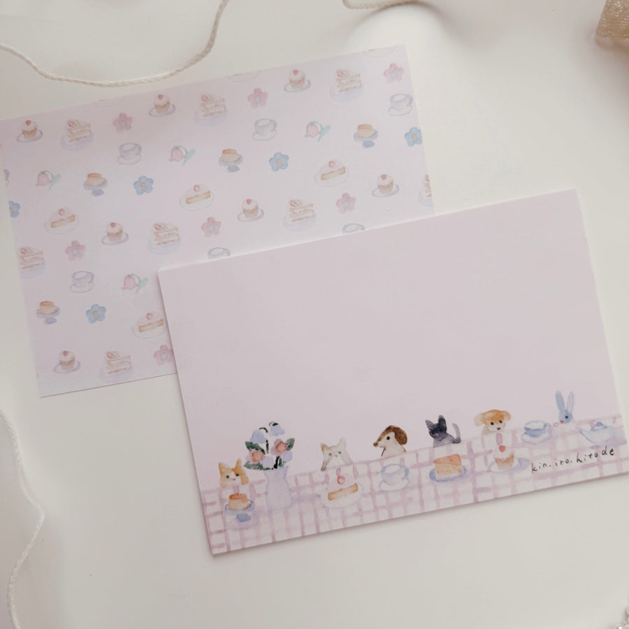 Kin.iro.hitode notepad - animal tea party