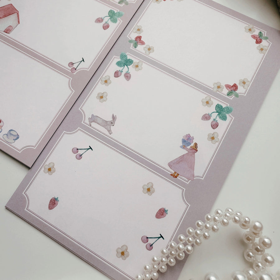 Kin.iro.hitode notepad - strawberry & dessert