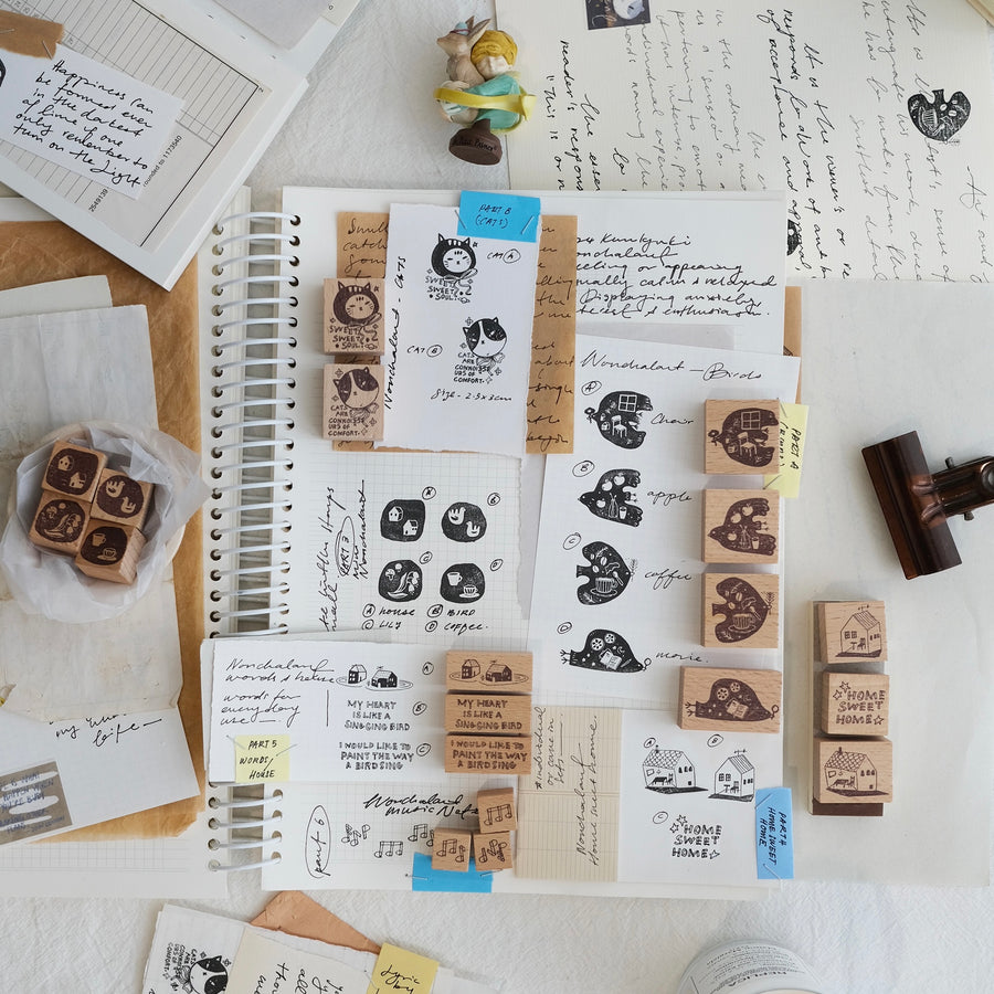 Kurukynki Nonchalant - mini Rubber Stamps