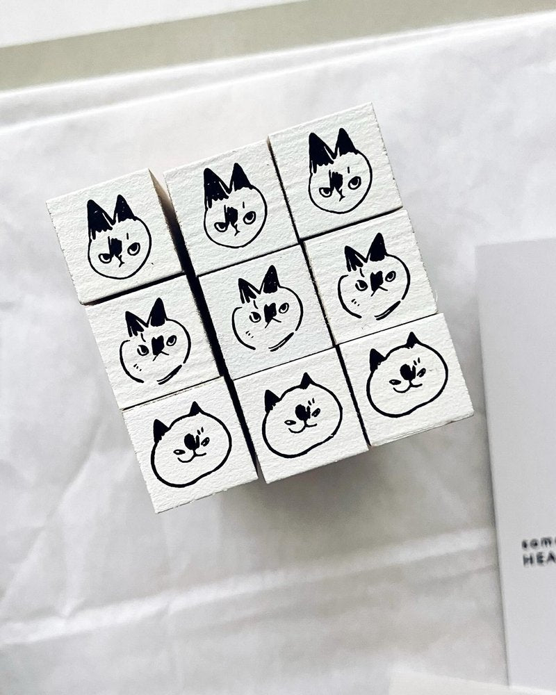 somesortoffern NEKO NEKO! Little black cat rubber stamps（long handle)